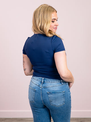 *NEW* Second Skin | Roxi Short Sleeve Top | True Navy