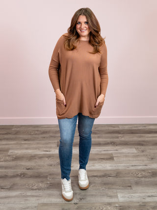 Naomi Pocket Sweater | Latte