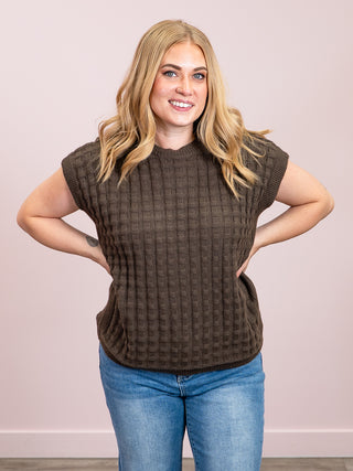 *NEW* Kelly Knitted Top | Brown