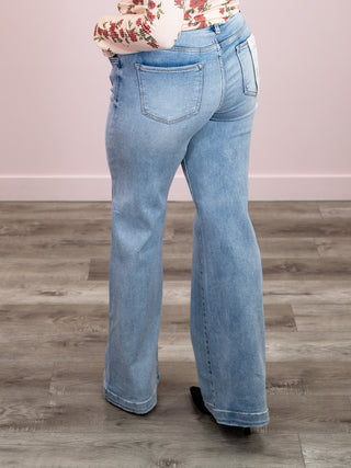 *NEW* Risen Jeans | High Rise | Light Wash Wide Leg | Brantley