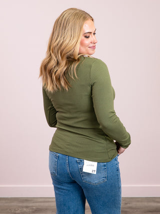 *NEW* Reese Ribbed Long Sleeve | Olive