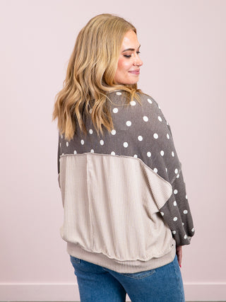*NEW* Meant To Be Pullover | Brown Polka Dot