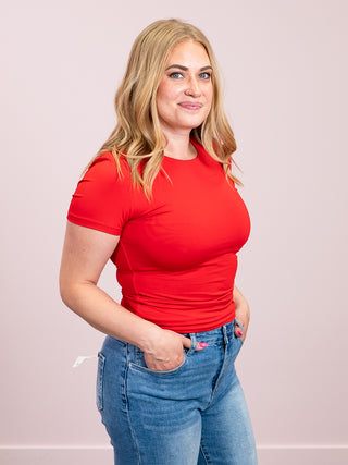 *NEW* Second Skin | Roxi Short Sleeve Top | Red