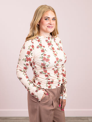 *NEW* Secret Garden Rib Long Sleeve Top | Light Taupe