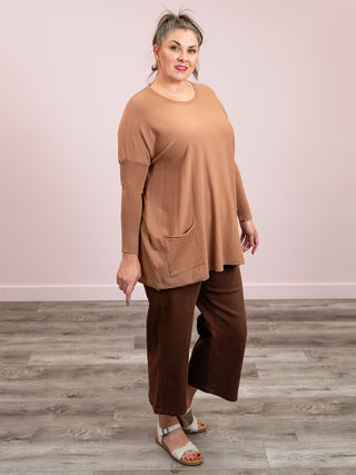 Naomi Pocket Sweater | Latte