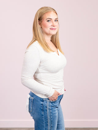 *NEW* Vivianna Long Sleeve Top | Taupe