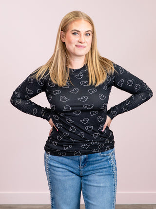 *NEW* Blair Long Sleeve Top | Midnight Ghosts