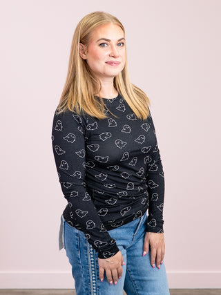 *NEW* Blair Long Sleeve Top | Midnight Ghosts