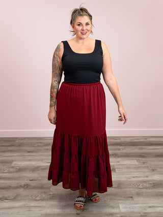 Finley Maxi Skirt | Wine