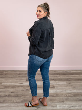 DEX | Amber Soft Denim Jacket | Washed Black