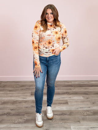 Shirley Maggie Mesh Top | Sunflower