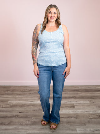 *NEW* Audri Henley Tank Top | Blue