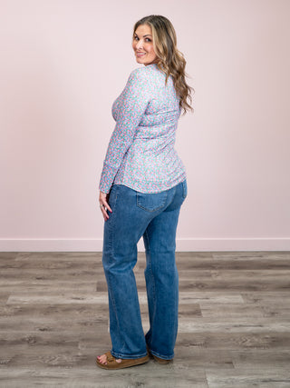 *NEW* Sable Henley Long Sleeve Top | Blue