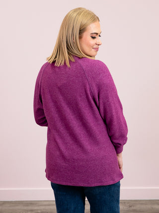 Kutcher Oversized Henley Sweater | Light Plum