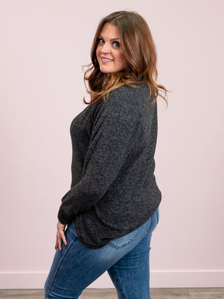 Kutcher Oversized Henley Sweater | Black