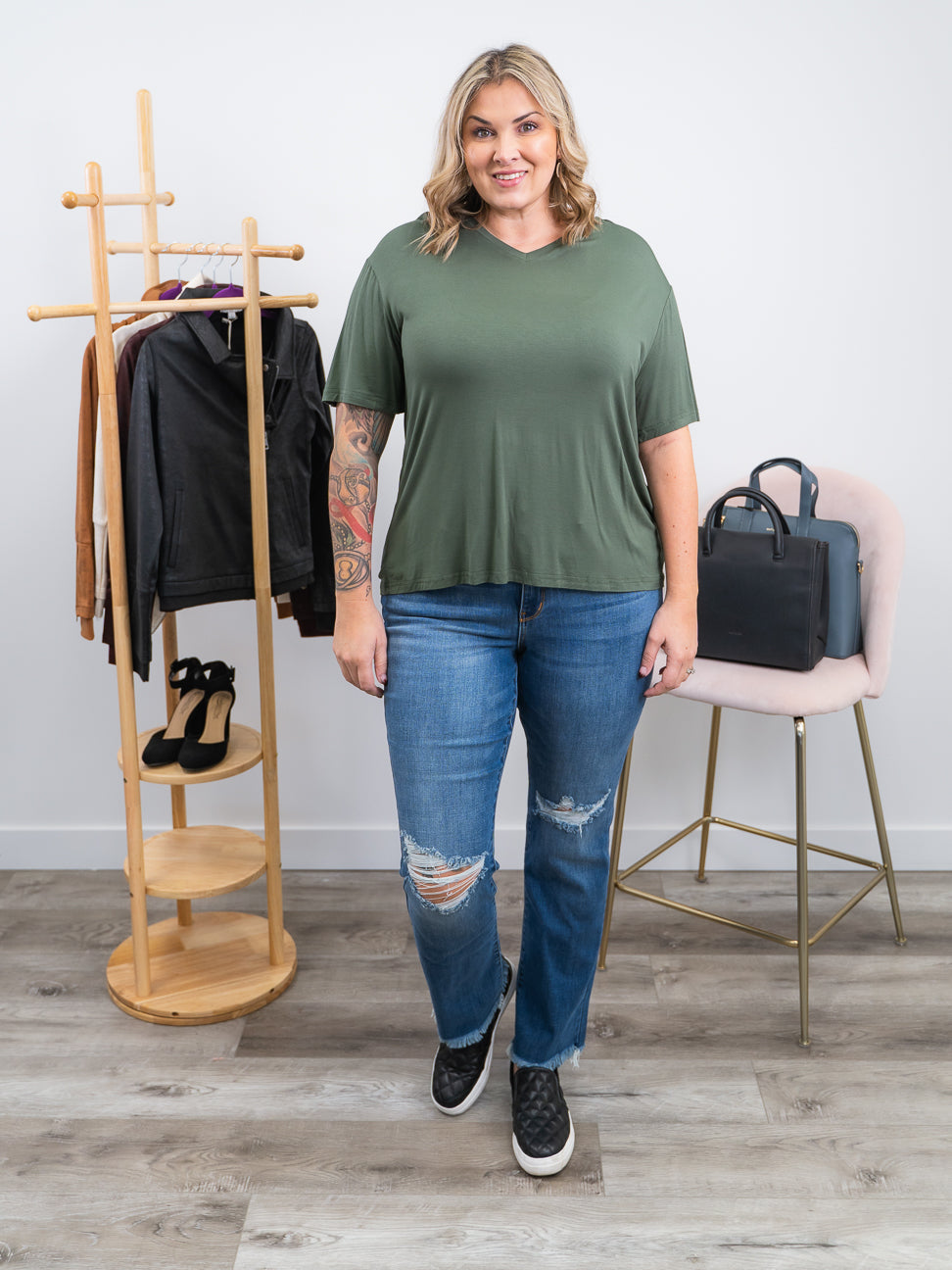 *WAREHOUSE FIND* Pink Martini | The Camilla Top | Forest Green (XS)