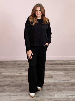 Livvie Long Sleeve & Pants Set | Black