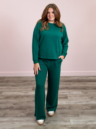 Livvie Long Sleeve & Pants Set | Hunter Green