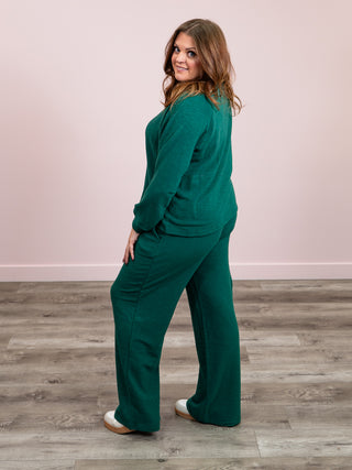 Livvie Long Sleeve & Pants Set | Hunter Green