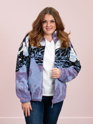 Kuwalla Tee | Printed Sherpa Fleece Jacket | Sunset Stallion
