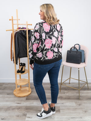 Pink Martini | The Rosie Sweater | Black & Pink
