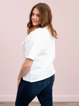*WAREHOUSE FIND* Brunette The Label | Boxy Tee | White (XS/S)