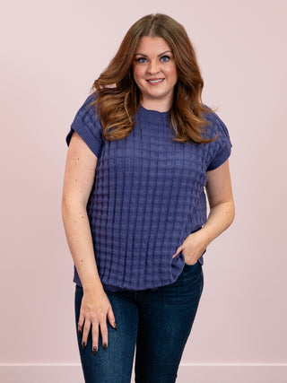 Kelly Knitted Top | Slate Purple