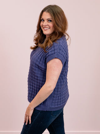 Kelly Knitted Top | Slate Purple