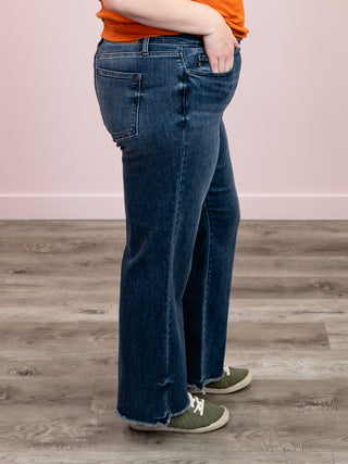 Judy Blue | Tinted Dark Mid Rise Wide Leg | Ayden