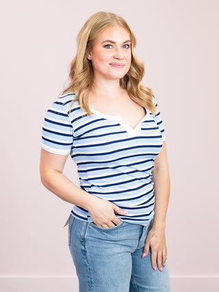 *NEW* Verona Ribbed Short Sleeve | Blue