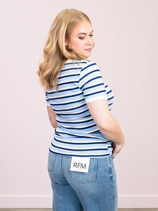 *NEW* Verona Ribbed Short Sleeve | Blue