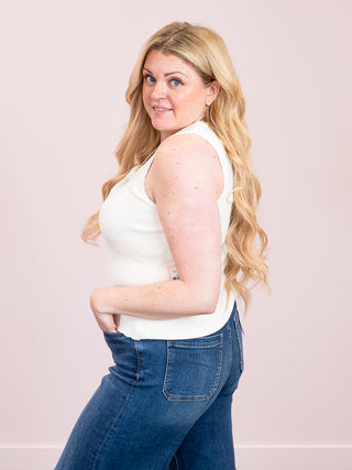 *NEW* DEX | Darlene Scalloped Tank | Cream