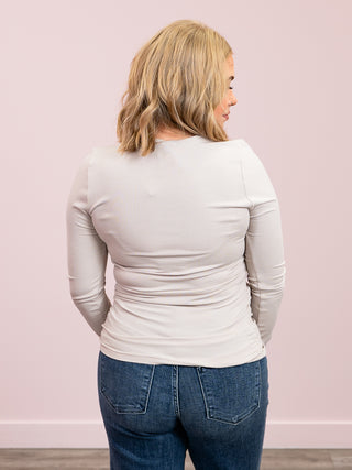 *NEW* Kenley Ribbed Long Sleeve Top | Taupe