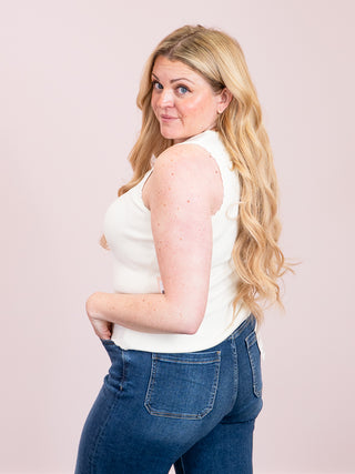*NEW* DEX | Darlene Scalloped Tank | Cream