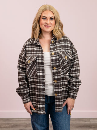 Jori Plaid Shacket | Brown