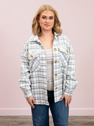 Jori Plaid Shacket | Heather Grey