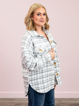 Jori Plaid Shacket | Heather Grey