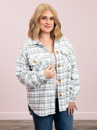 Jori Plaid Shacket | Heather Grey