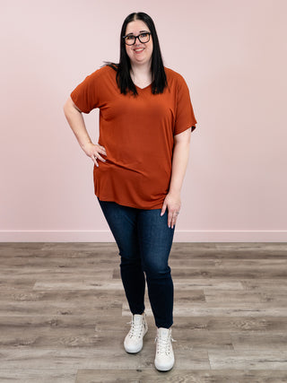 Chloe Cozy Tee | Rust