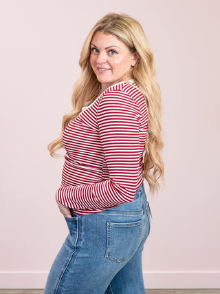 *NEW* Vivianna Long Sleeve Top | Burgundy