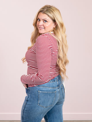 *NEW* Vivianna Long Sleeve Top | Burgundy