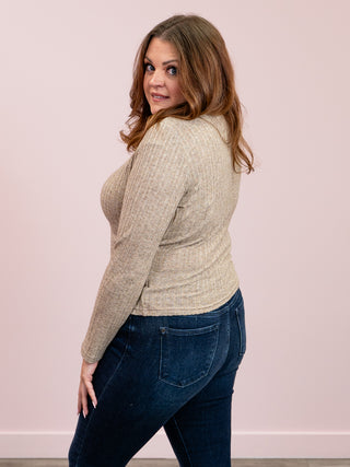 Room 34 | Pascal Boatneck Textured Top | Heather Taupe