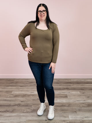 Alyssa Long Sleeve Top | Olive