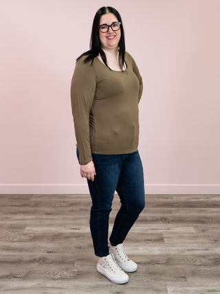 Alyssa Long Sleeve Top | Olive