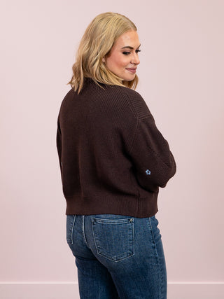 DEX | Bailey Embroidered Cardigan | Brownie