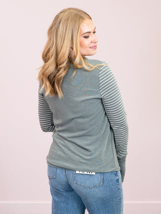 *NEW* Evermore Stripe Pullover | Vintage Olive