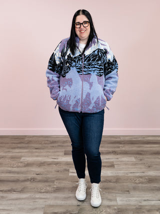 Kuwalla Tee | Printed Sherpa Fleece Jacket | Sunset Stallion