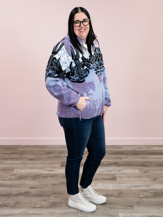 Kuwalla Tee | Printed Sherpa Fleece Jacket | Sunset Stallion