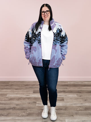 Kuwalla Tee | Printed Sherpa Fleece Jacket | Sunset Stallion