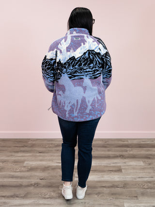 Kuwalla Tee | Printed Sherpa Fleece Jacket | Sunset Stallion